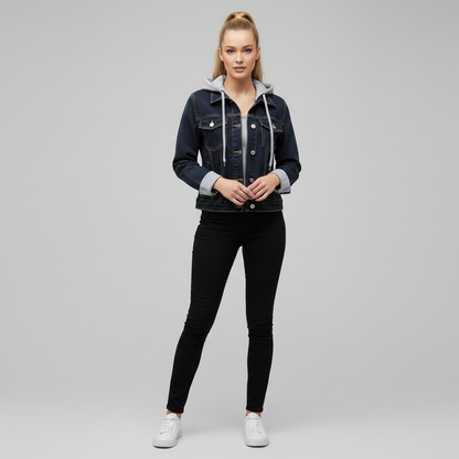 Denim Jacket with Removable Hood | Women's Jacket