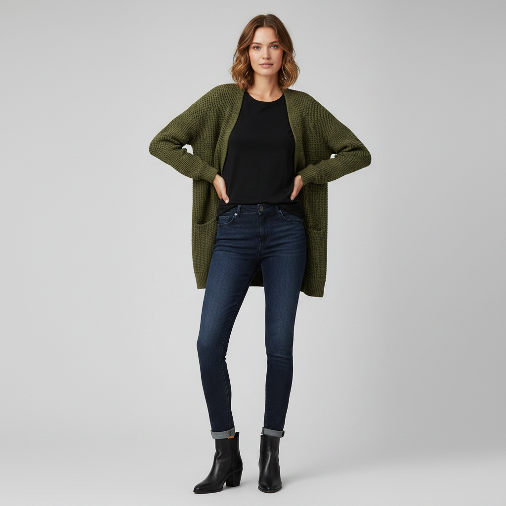 Elegant Black Cashmere Cardigan | Women's Cardigan Sweater