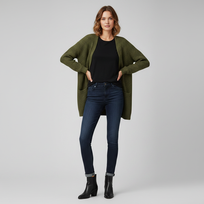 Elegant Black Cashmere Cardigan | Women's Cardigan Sweater