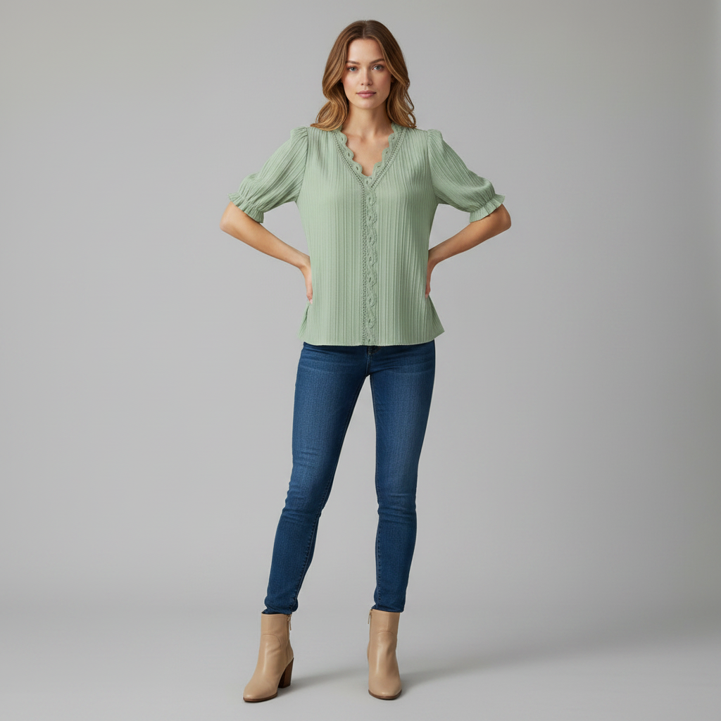 Elegant Puff Sleeve Blouse | Women's Summer Top Plus Size
