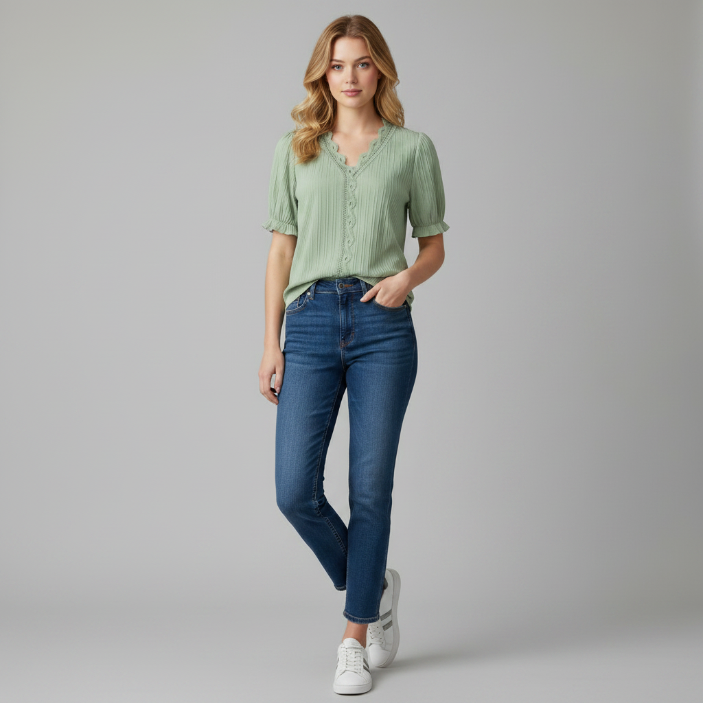 Elegant Puff Sleeve Blouse | Women's Summer Top Plus Size