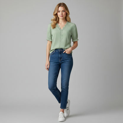 Elegant Puff Sleeve Blouse | Women's Summer Top Plus Size