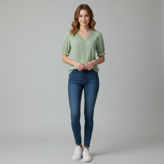 Elegant Puff Sleeve Blouse | Women's Summer Top Plus Size