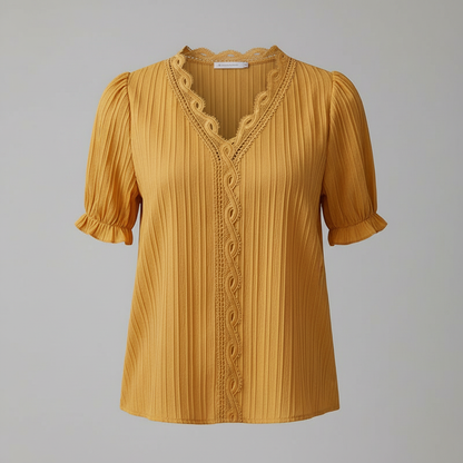 Elegant Puff Sleeve Blouse | Women's Summer Top Plus Size