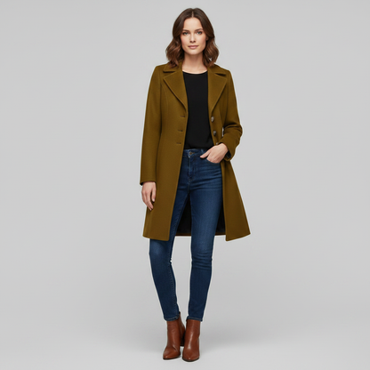 Elegant Women's Coat with Buttons | Winter Coats Women