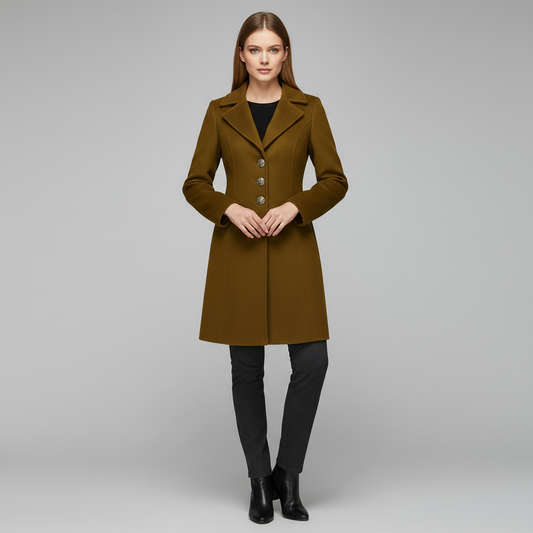 Elegant Women's Coat with Buttons | Winter Coats Women