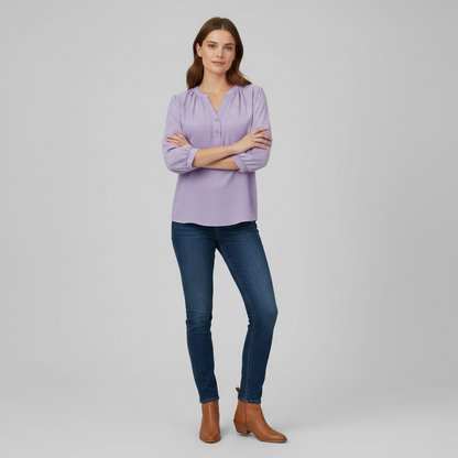Silky Patchwork Women's Blouse | Versatile Summer Top