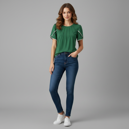 Vanessa Blouse | Women's Top Casual Summer Cotton Blouse